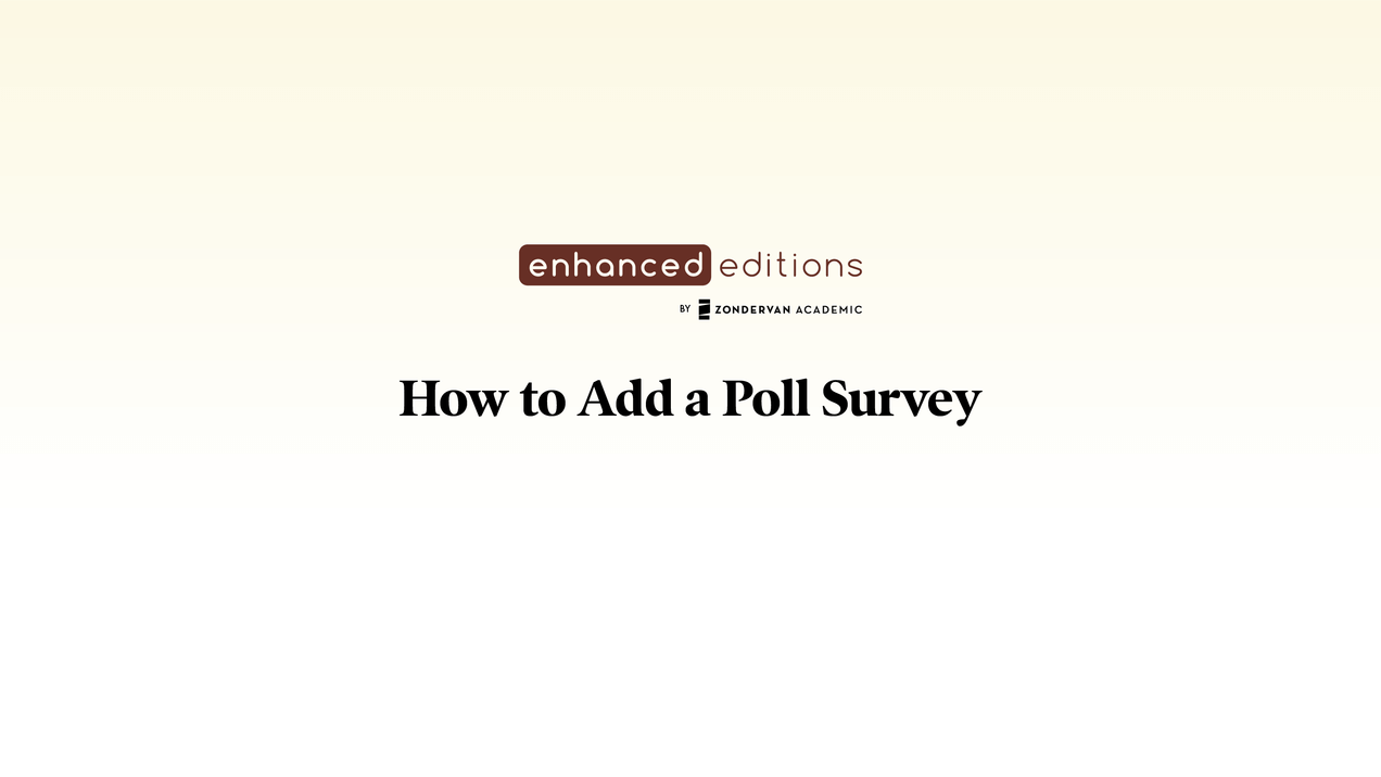 How to Add a Poll Survey