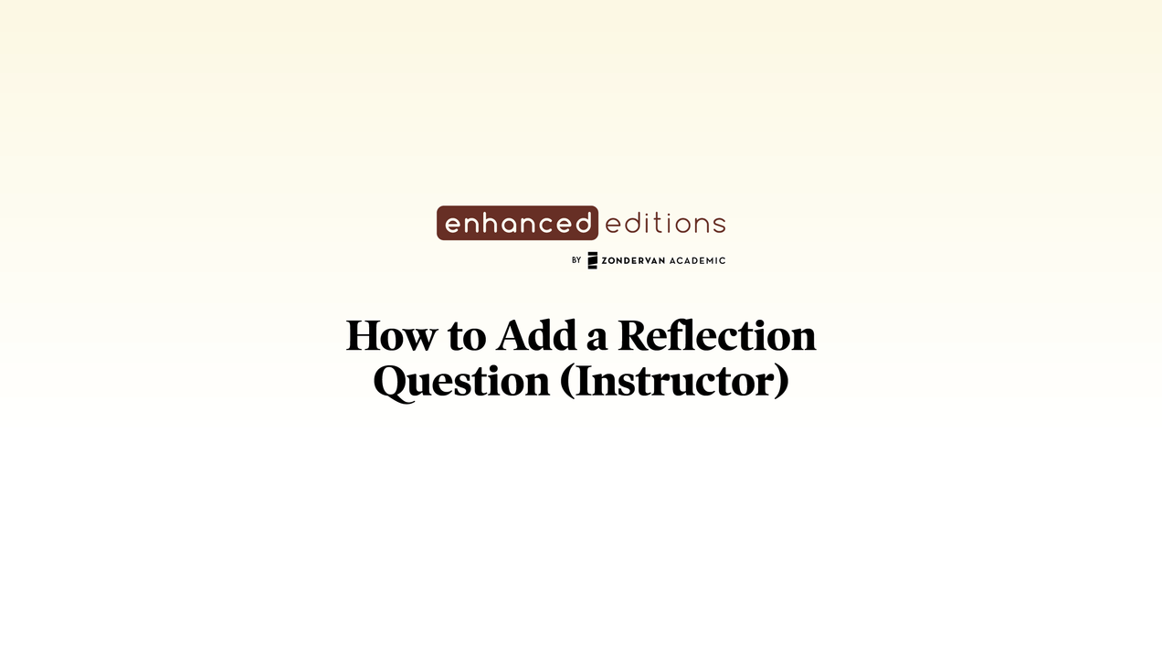 How to Add a Reflection Question
