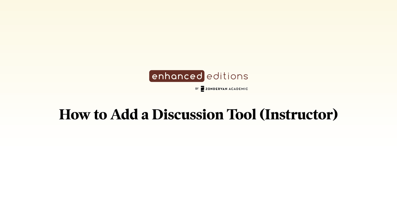 How to Add a Discussion Tool