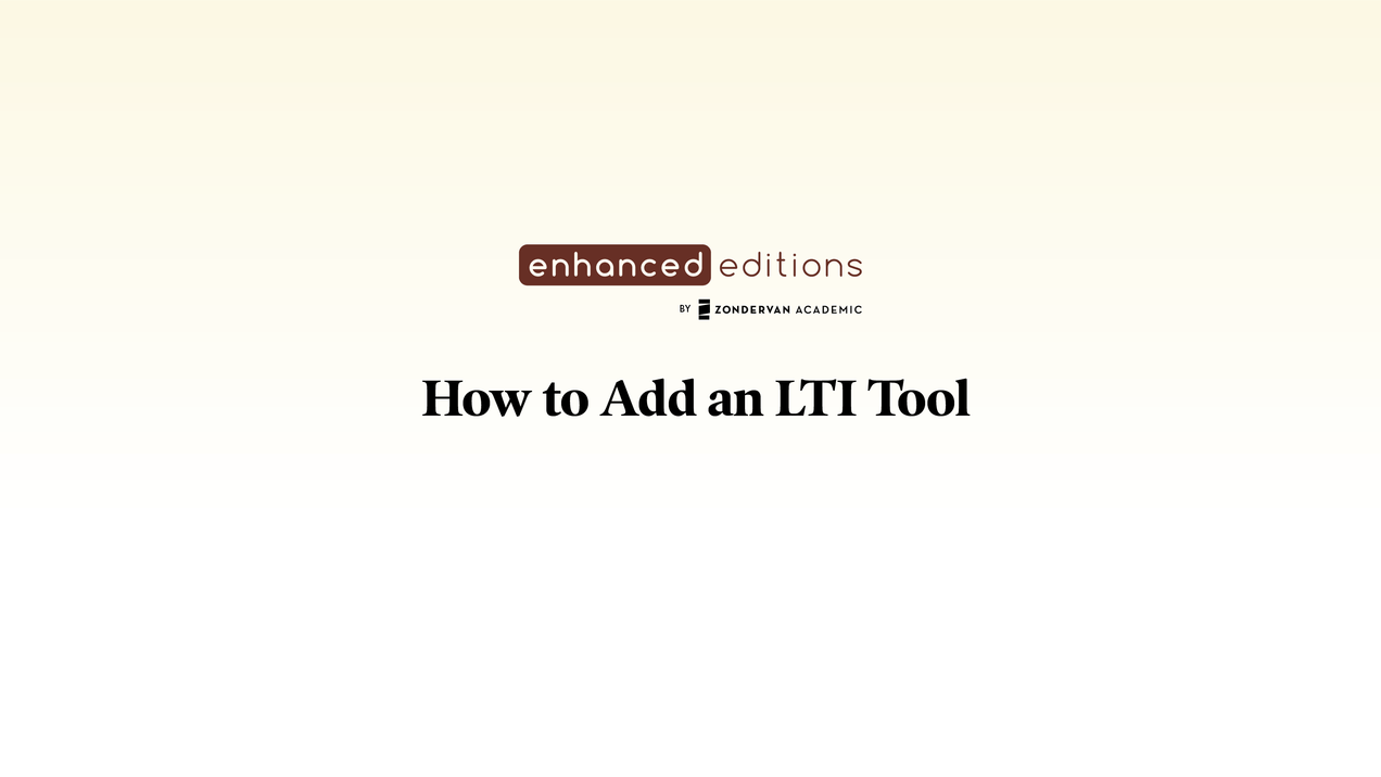 How to Add an LTI Tool